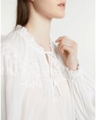 Blouse avec broderie anglaise blanche